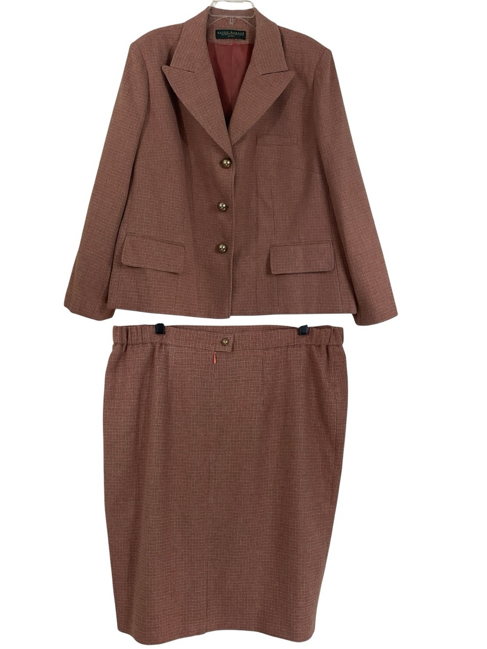 Harvé Benard by Bernard Holtzman Women’s 18W 2 Piece Skirt Suit Blazer Brown